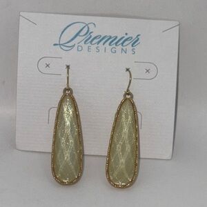 Premier Designs Gold and Cream Earrings